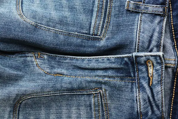 Vackra Blå Jeans Bakgrund Närbild — Stockfoto