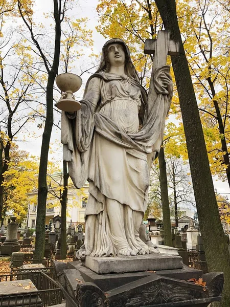 Schöne Aussicht Marmorstatue Der Nekropole — Stockfoto