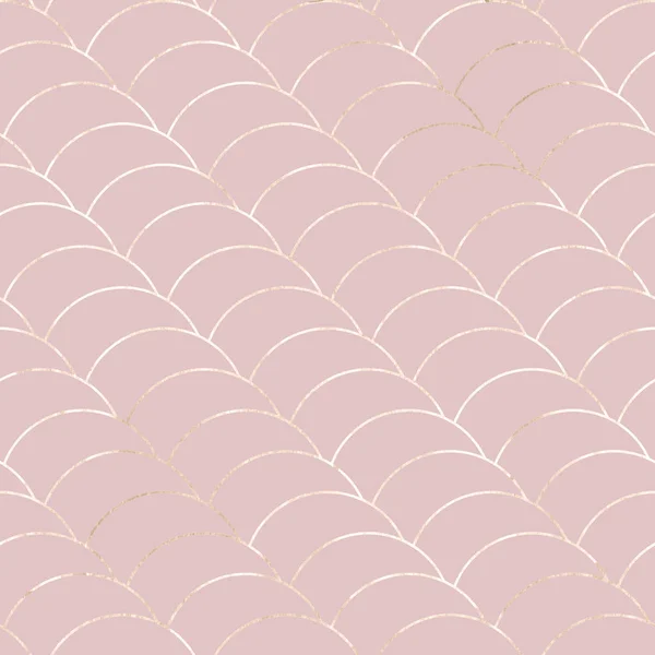 人魚の魚スケール波日本高級銀シームレス パターン 銀の輪郭線と光のピンクの背景 金属製輝く無限テクスチャです テキスタイル ギフト包装の印刷します — ストック写真
