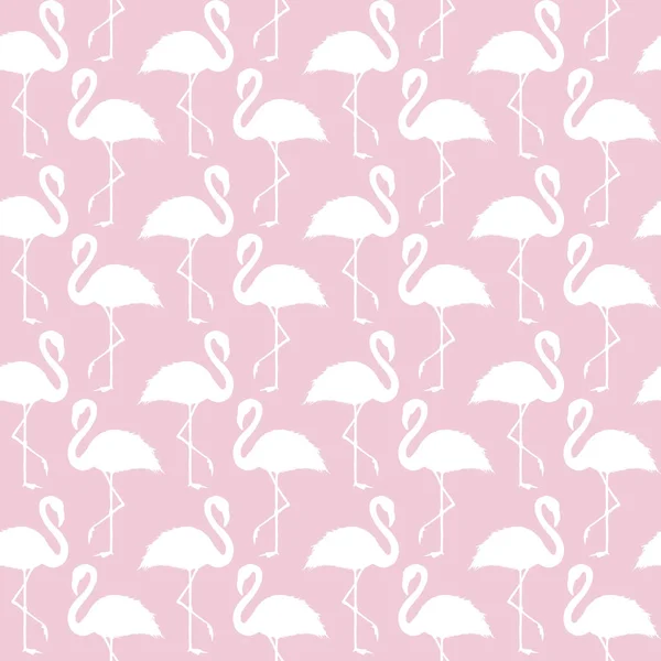 Absztrakt Rózsaszín Fehér Flamingó Varrat Nélküli Mintát Fehér Kézzel Rajzolt — Stock Fotó