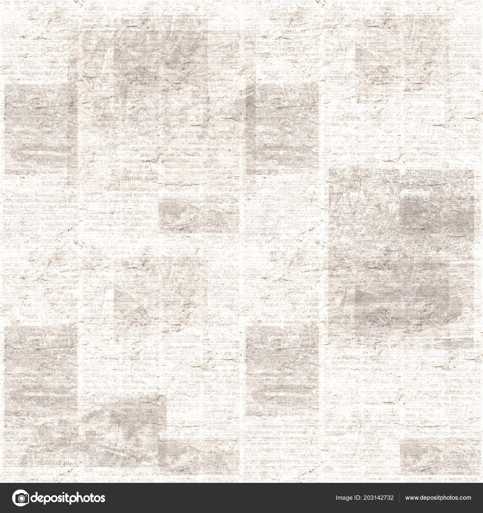 Old Grunge Newspaper Collage Seamless Pattern Unreadable Vintage Newsprint Texture Stock Photo By C Olgaze