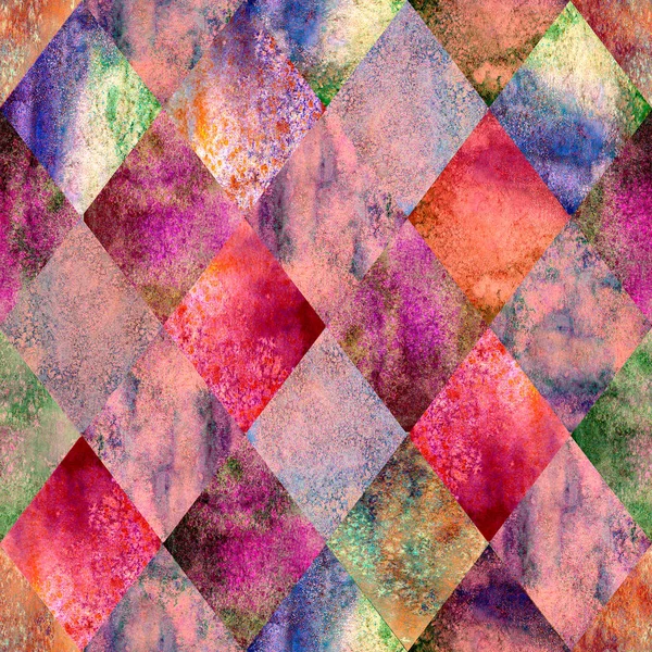 Aquarel Argyle Abstracte Rode Geometrische Geruite Naadloze Patroon Aquarel Hand — Stockfoto