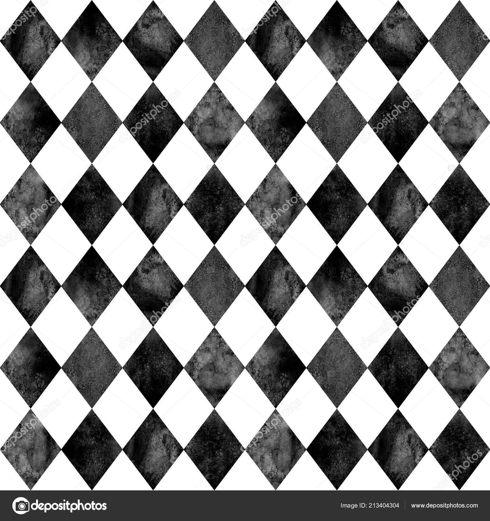 Black White Argyle Seamless Plaid Pattern Watercolour Hand Drawn Black White Argyle Seamless Plaid Pattern Watercolour Hand Drawn