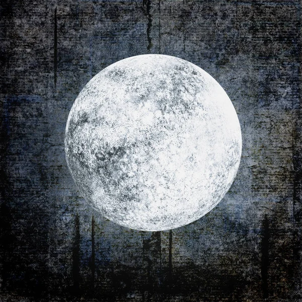 Fondo Grunge Halloween Con Luna Llena Oscuro Cielo Nublado Noche — Foto de Stock