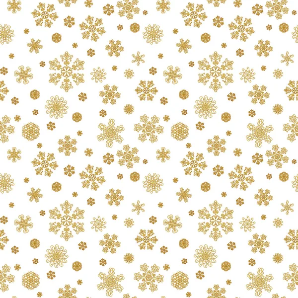 Winter Weiße Hand Gezeichnet Nahtlosen Muster Print Mit Goldenen Schönheit — Stockfoto