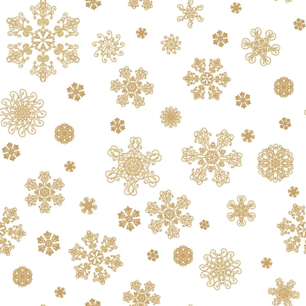 Winter Weiße Hand Gezeichnet Nahtlosen Muster Print Mit Goldenen Schönheit — Stockfoto