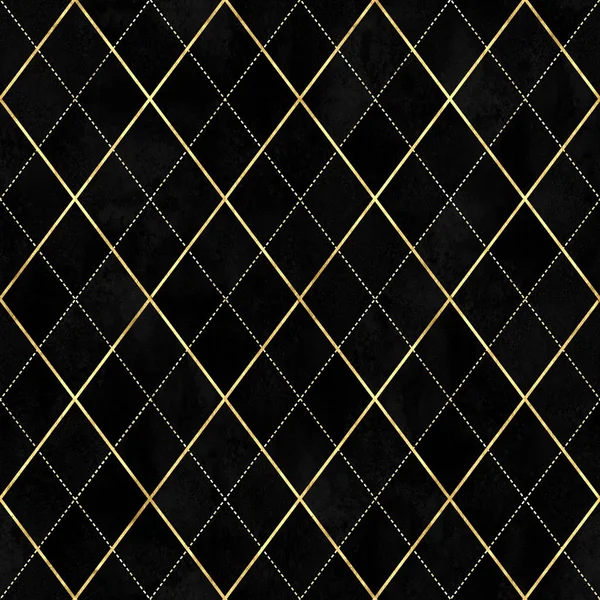 Aquarela Veludo Preto Argyle Abstrato Geométrico Xadrez Padrão Sem Costura — Fotografia de Stock