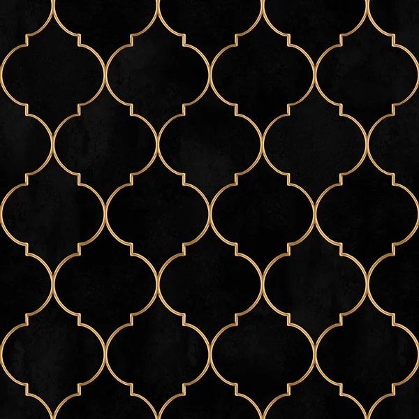 Бархатный Черный Акварельный Марокканский Роскошный Винтажный Безseamless Узор Акварель Ручной — стоковое фото
