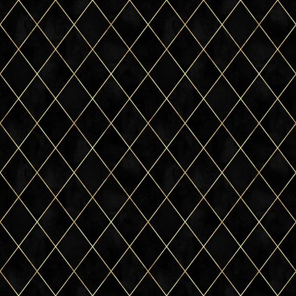 Aquarela Veludo Preto Argyle Abstrato Geométrico Xadrez Textura Sem Costura — Fotografia de Stock