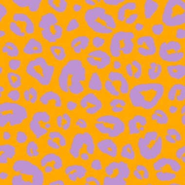 Leopar deri Dikişsiz desen arka plan yazdırma. Hayvan kürk spot soyut kamuflaj doku. Turuncu ve mor el katlama kağıt, duvar kağıdı, Tekstil için çizilmiş benekli Yazdır.