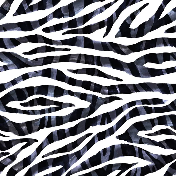 Zwart Wit Abstracte Monochroom Zebra Gestreepte Textuur Naadloze Patroon Achtergrond — Stockfoto