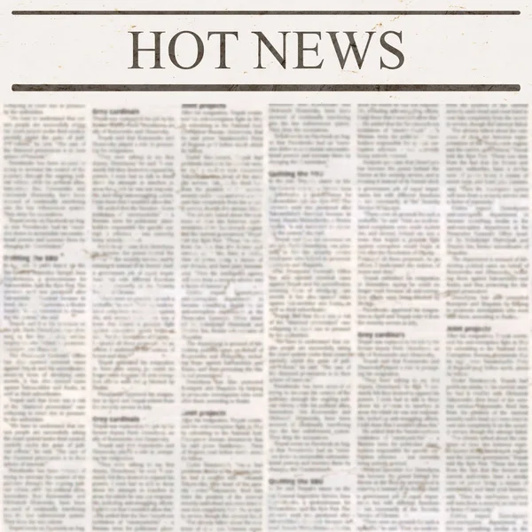 Newspaper Headline Hot News Old Unreadable Text Vintage Grunge Blurred — Stock Photo, Image