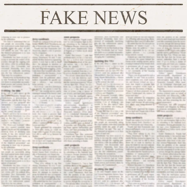 Zeitung Mit Schlagzeile Fake News Und Alten Unlesbaren Text Vintage — Stockfoto
