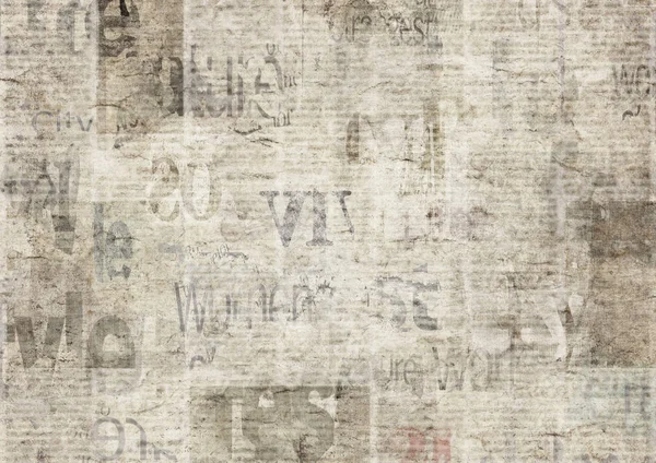 Újság Régi Olvashatatlan Szöveg Vintage Grunge Papír Hírek Textúra Vízszintes — Stock Fotó