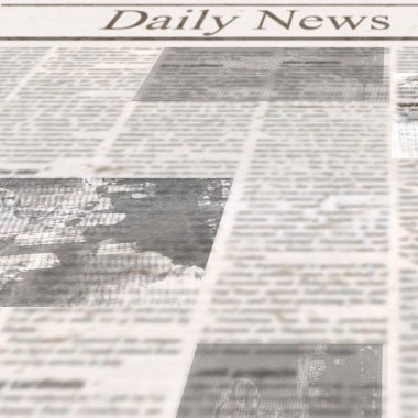 Haber gazetesi başlık ve eski okunamayan metin ile. Vintage grunge kağıt doku kare arka plan bulanık. Dokulu şablon sayfa. Gri bej beyaz kolaj.