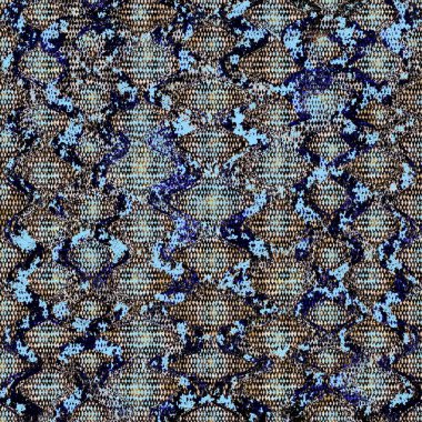 Yılan deri seamless modeli. Sürüngen python sorunsuz doku. Hayvan renk yeşil mavi baskı doku yinelenen kahverengi. Moda şık Tekstil dokulu arka plan.