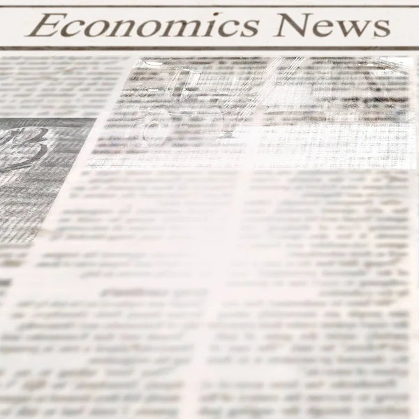 Jornal Com Manchete Economics News Texto Antigo Ilegível Vintage Grunge — Fotografia de Stock