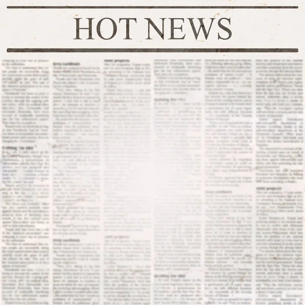 Newspaper Headline Hot News Old Unreadable Text Vintage Grunge Blurred — Stock Photo, Image