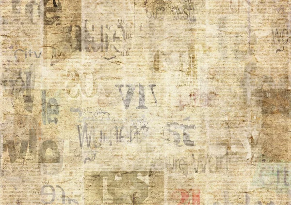 Newspaper Old Unreadable Text Vintage Grunge Blurred Paper News Texture — Stock Photo, Image