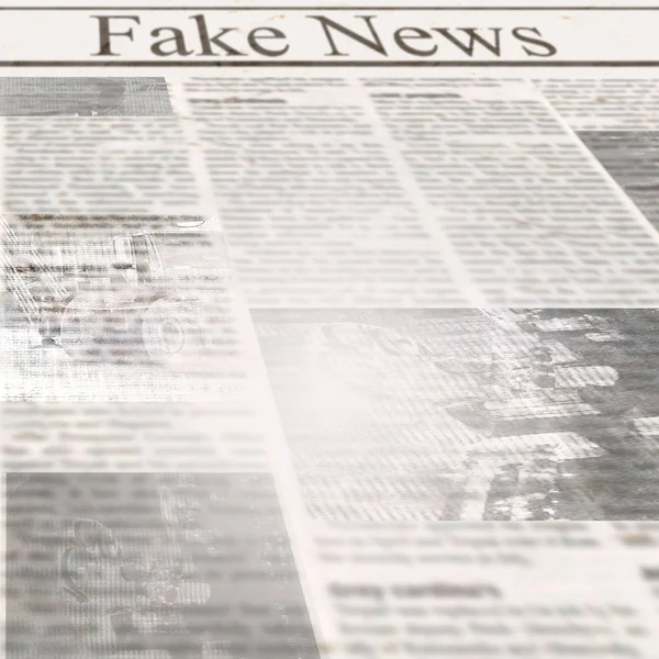 Krant Met Kop Fake Nieuws Oude Onleesbare Tekst Vintage Grunge — Stockfoto