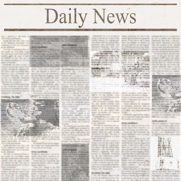 Daily News Newspaper Headline Old Unreadable Text Vintage Grunge Blurred — Stock Photo, Image