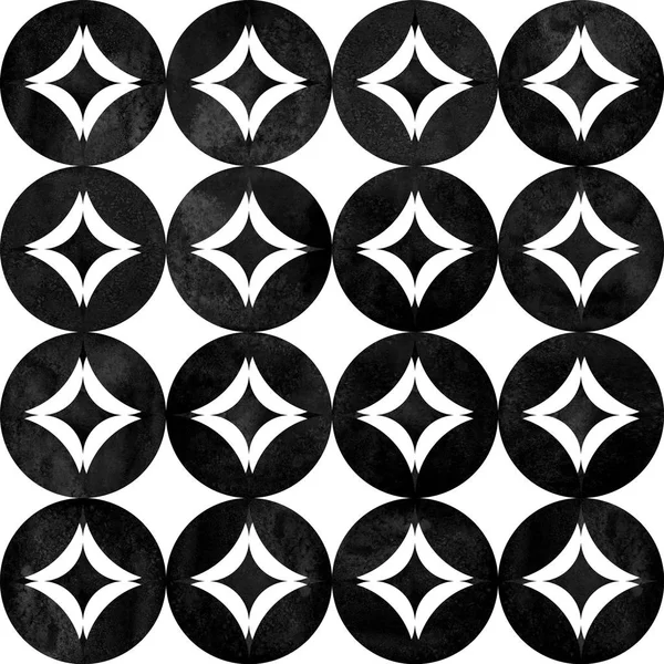 Abstrakte Geometrische Nahtlose Muster Schwarz Weiß Minimalistisches Monochromes Aquarell Kunstwerk — Stockfoto