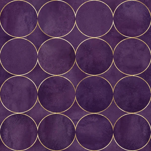 Astratto Sfondo Acquerello Con Cerchi Colore Viola Scuro Modello Acquerello — Foto Stock