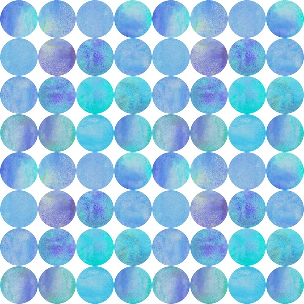 Abstract Watercolor Background Colorful Circles White Watercolor Hand Drawn Teal — Stock Photo, Image