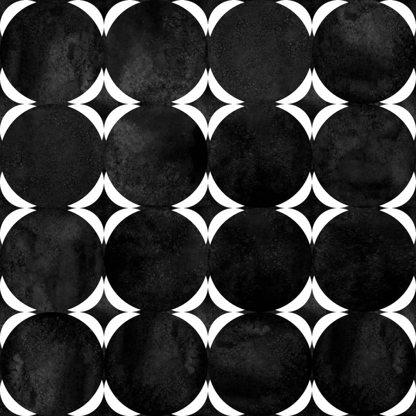 Modèle Géométrique Abstrait Sans Couture Aquarelle Monochrome Minimaliste Noir Blanc — Photo