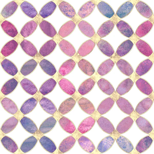 Aquarela Sem Costura Colorido Rosa Roxo Ouro Brilho Textura Abstrata — Fotografia de Stock