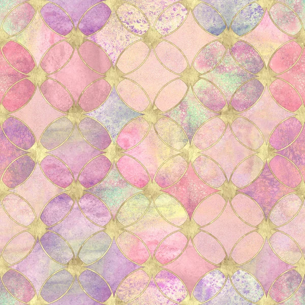 Acuarela Sin Costuras Colores Pastel Brillo Oro Textura Abstracta Acuarela — Foto de Stock