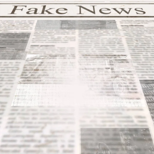 Zeitung Mit Schlagzeile Fake News Und Alten Unlesbaren Text Vintage — Stockfoto