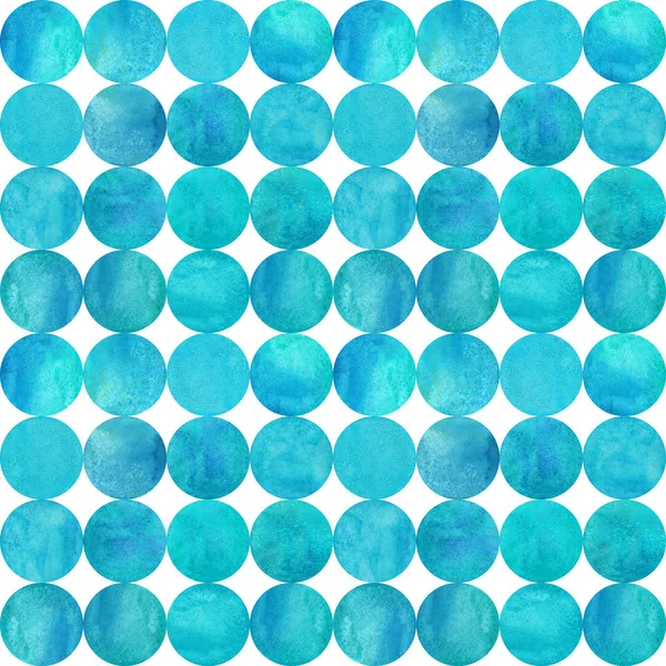 Abstract Watercolor Background Colorful Circles White Watercolor Hand Drawn Teal — Stock Photo, Image