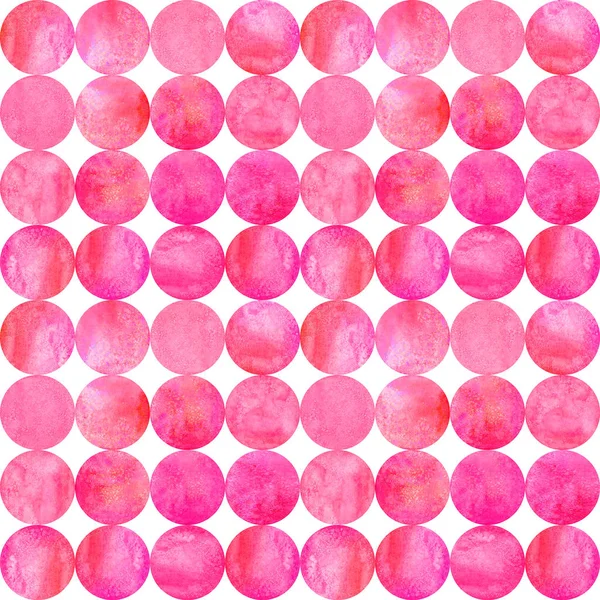 Αφηρημένη Υδατογραφία Φόντο Χρωματιστά Κύκλους Λευκό Ακουαρέλα Χέρι Συρμένο Ροζ — Φωτογραφία Αρχείου