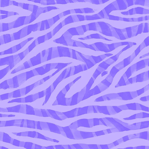 Abstraktní Fialová Zebra Pruhovaný Strukturovaný Vzor Bezešvé Pozadí Akvarelu Ručně — Stock fotografie