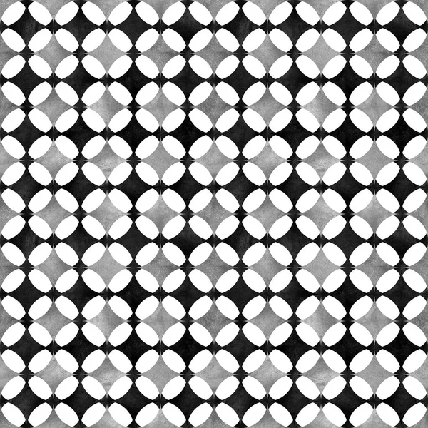 抽象的なシームレス パターン 黒と白のシンプルなモノクロ水彩画アートワーク シンプルな形と数字 水彩幾何学的な形のテクスチャです 包装を印刷します — ストック写真