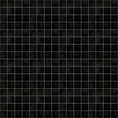 Soyut grunge geometrik seamless modeli. Tek renkli kara el suluboya resim kareler ve altın çizgi ile çizilmiş. Suluboya mozaik doku. Baskı Tekstil, duvar kağıdı, şal, İçişleri, döşeme için.
