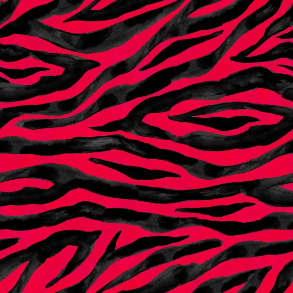 黒と赤の鮮やかな縞模様のシームレスなパターン背景を抽象化します 水彩手縞模様の描かれたカラフルな明るい光イリュー ジョン 水彩画印刷 折り返しの壁紙 — ストック写真