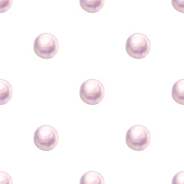 Beyaz arka plan üzerinde izole inci parlak doğal deniz sedefli seamless modeli. Suluboya el gerçekçi yanardöner resimde çekilmiş. Suluboya küresel güzel 3d küreler taşlar. Takı gemstone.