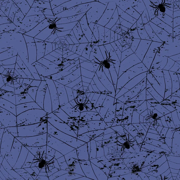 Grunge Halloween Abstraktní Akvarel Vzor Bezešvé Pozadí Pavučiny Pavouky Věku — Stock fotografie