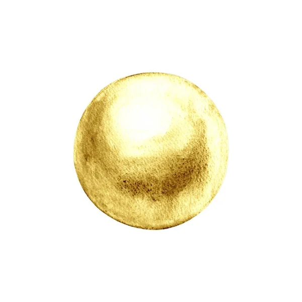 Λαμπερή Χρυσή Χάντρα Μαργαριτάρι Απομονώνονται Λευκό Φόντο Εικονογράφηση Ρεαλιστική Χρυσό — Φωτογραφία Αρχείου