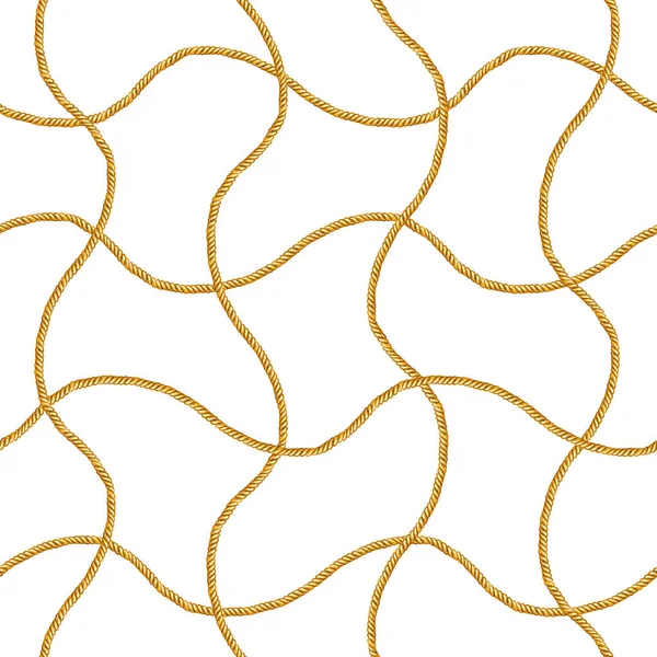 Goldene Kette Glamour nahtlose Musterillustration. Aquarell Textur mit goldenen Ketten. — Stockfoto