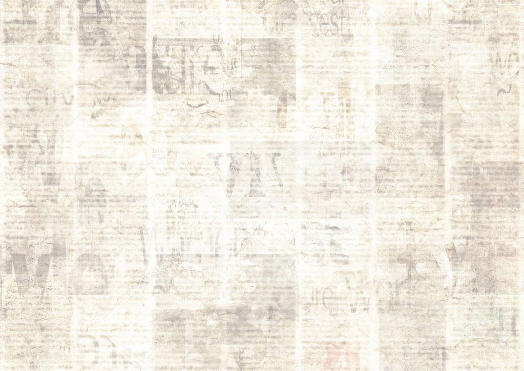 Newspaper with old grunge vintage unreadable paper texture background