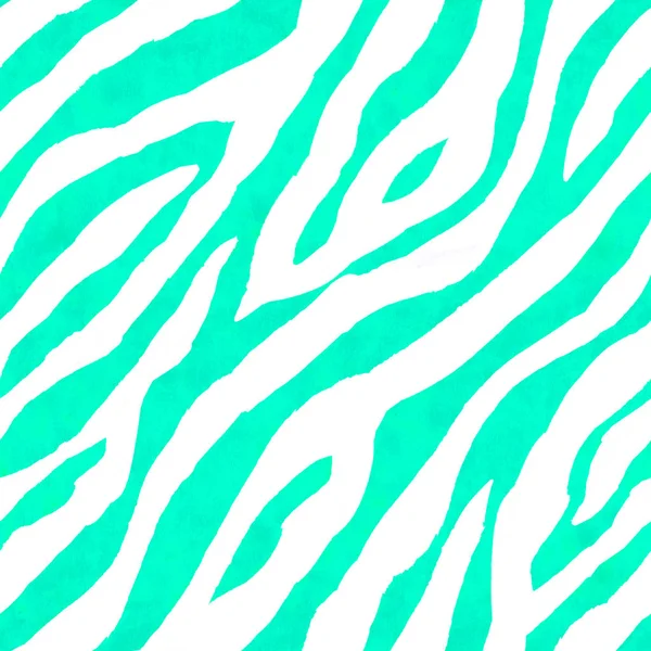 Wit en blauwgroen turquoise abstract zebra gestreepte naadloze structuurpatroon — Stockfoto