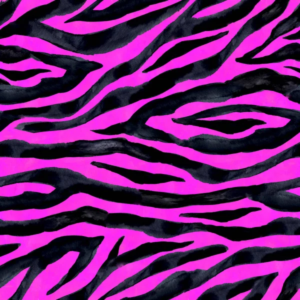 Black and pink abstract optical illusions zebra striped textured seamless pattern — Stock Photo, Image