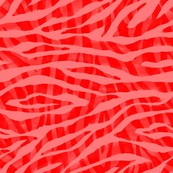 Abstracte koraal rood oranje zebra gestreepte textuur naadloze patroon achtergrond — Stockfoto