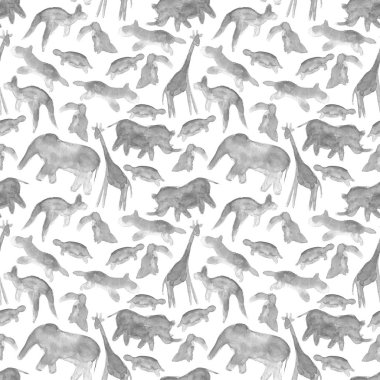 Hayvanlar sanat soyut suluboya Dikişsiz desen arka plan