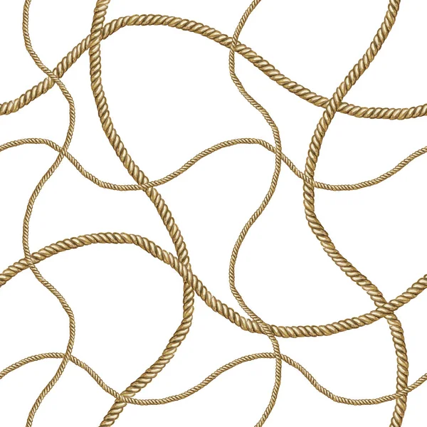 Ropes - intact, with knot and hanging by a thread with frayed tensioned  ends held together by a thin string. Isolated vector illustration on white  background. Stock Vector