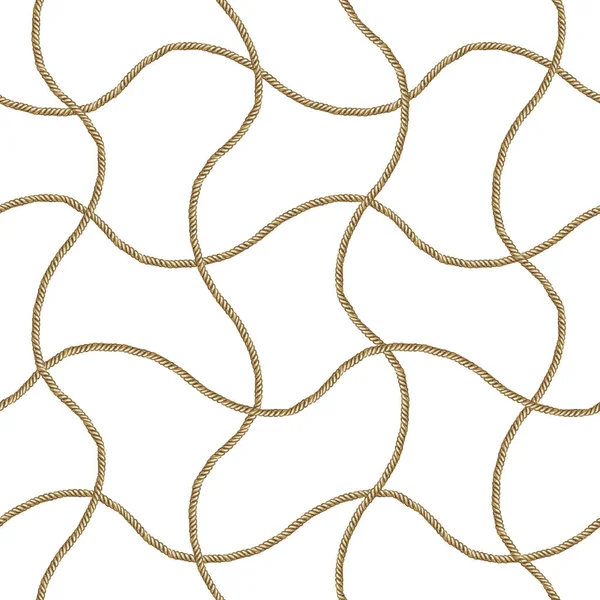 Nahtlose Muster Meer nautische Illustration. Aquarell handgezeichnete Modetextur mit Seilen. — Stockfoto