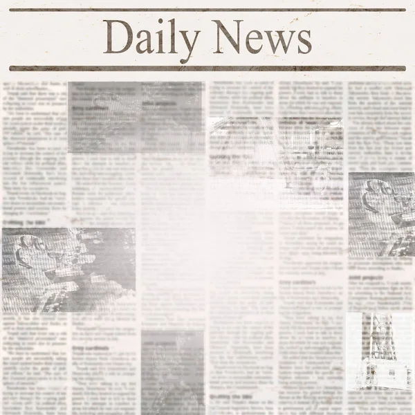 Daily news newspaper with headline and old unreadable text — Stock Photo, Image